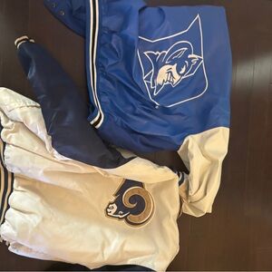 Vintage NFL & NCAA (Duke) Team Satin Bomber Jackets - Blue & White